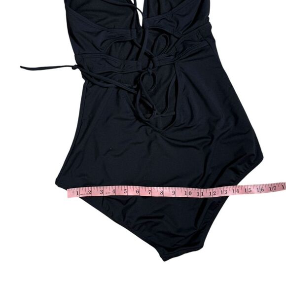 Athleta Black Criss Cross Strappy Back Moderate Coverage One Piece Swimsuit - Picture 10 of 12